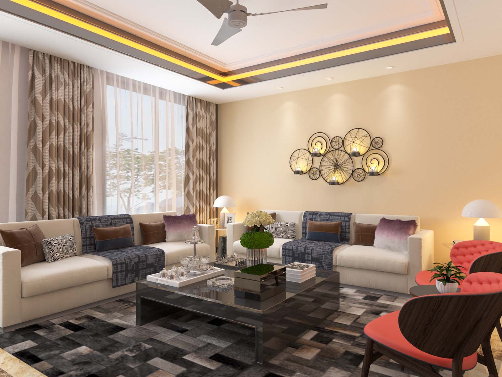 high roof living room designs india