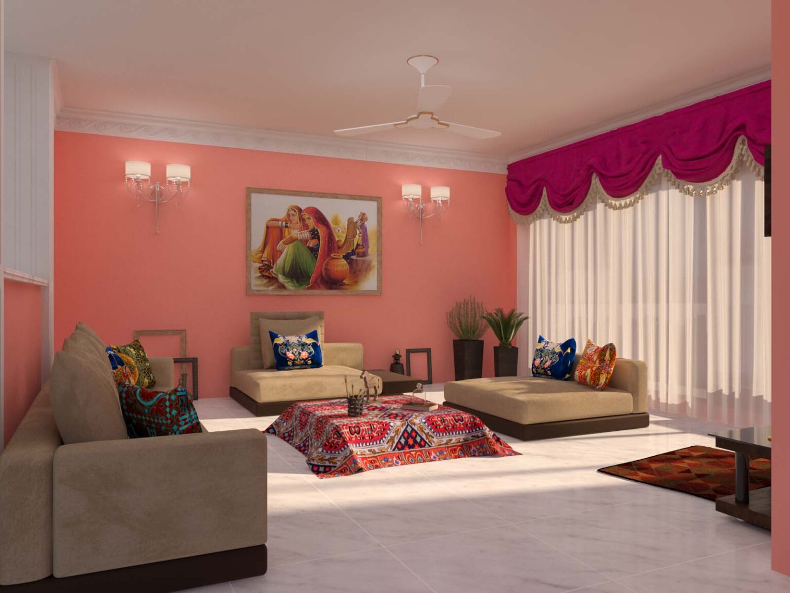 rajasthani decor for living room